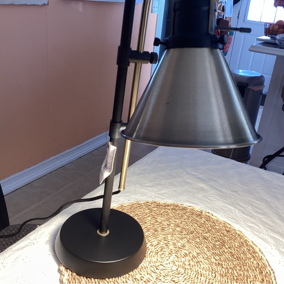 Threshold Brass and Black Adjustable Table Lamp - Picture 3 of 8